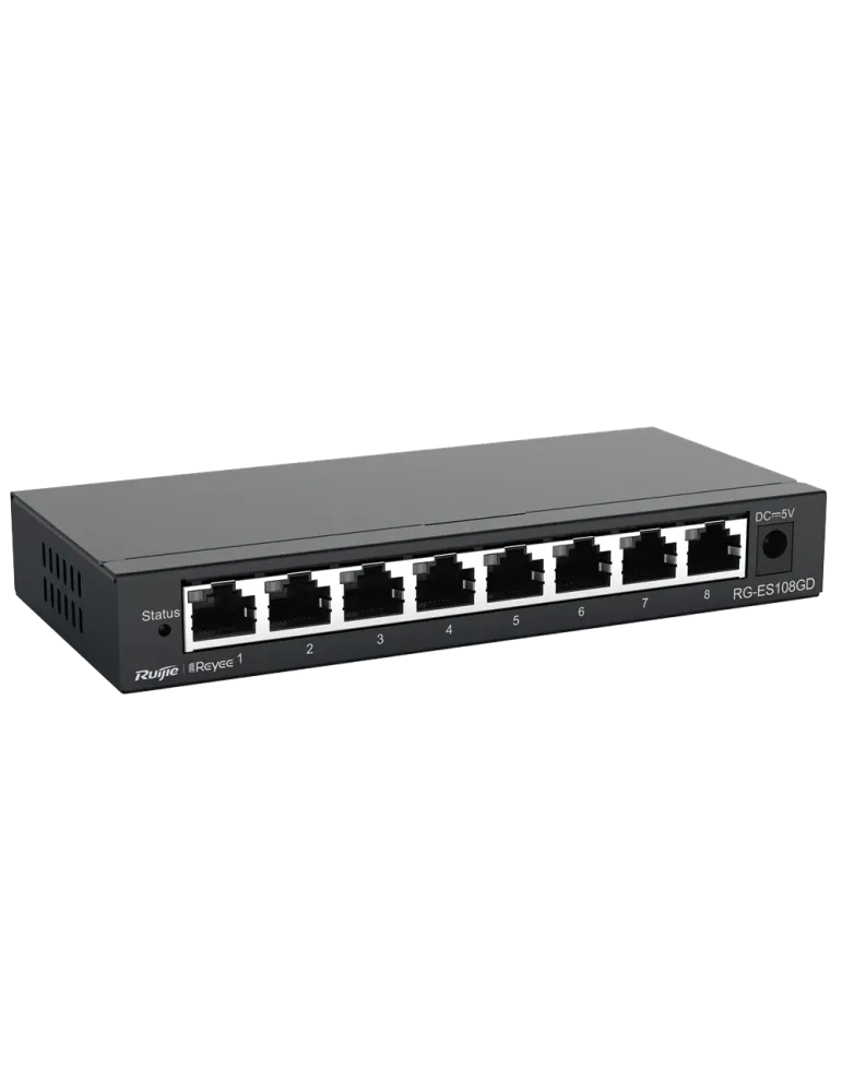 Reyee Switch Sobremesa - Carcasa Metal - 8 puertos RJ45 - Velocidad 10