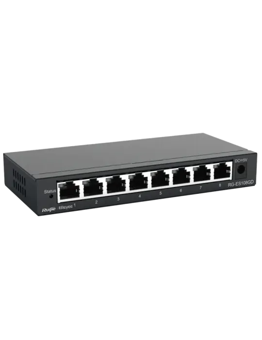 Reyee Switch Sobremesa - Carcasa Metal - 8 puertos RJ45 - Velocidad 10