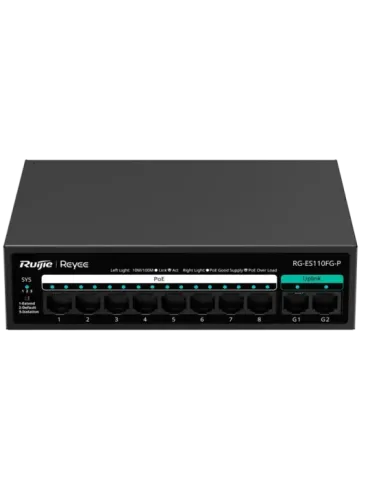 Reyee Switch PoE Sobremesa - Carcasa Metal - 8 puertos RJ45 10/100 Mbp