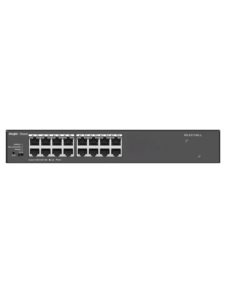 Reyee Switch Sobremesa - Carcasa Metal - Enrackable - 16 puertos RJ45