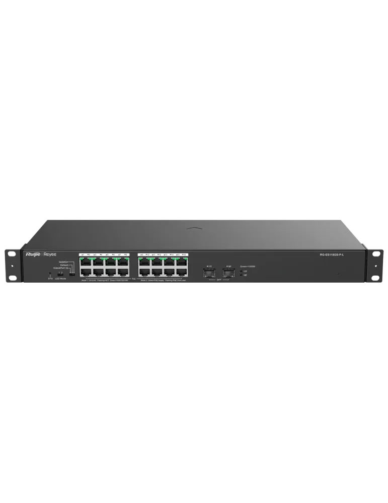 Reyee Switch PoE Sobremesa - 16 Puertos RJ45 + 2 Uplink SFP - 16 Puert