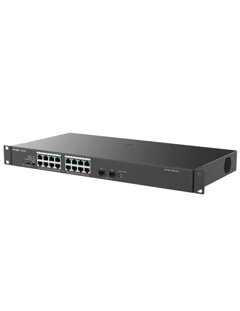 Reyee Switch PoE Sobremesa - 16 Puertos RJ45 + 2 Uplink SFP - 16 Puert