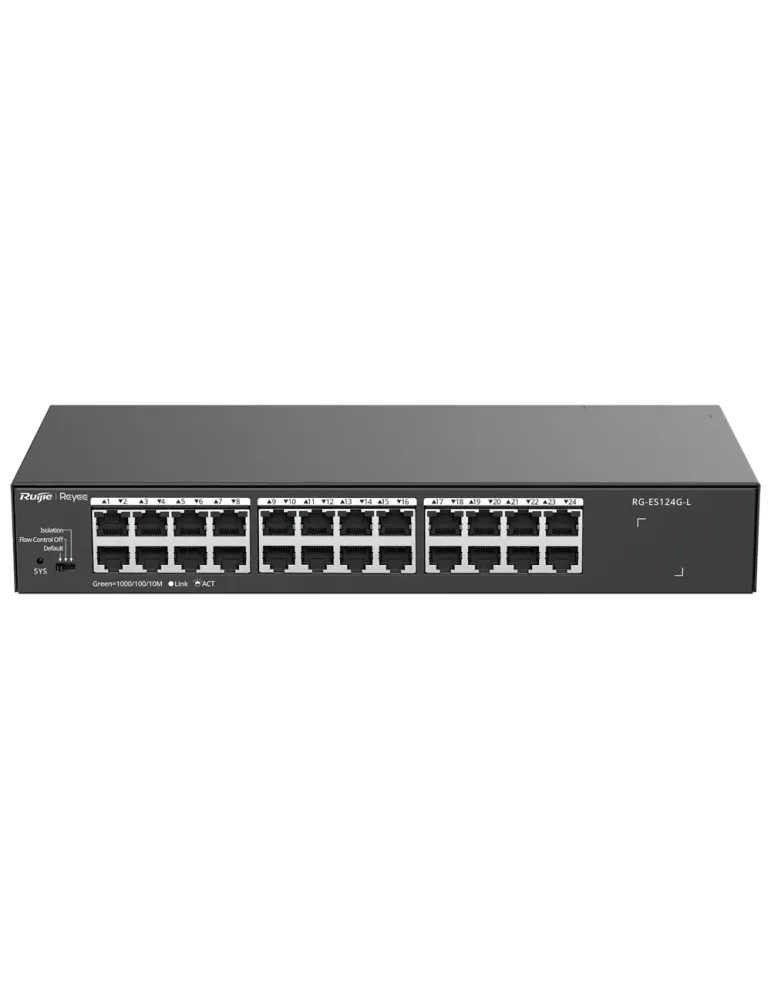 Reyee Switch Sobremesa - Carcasa Metal - Enrackable - 24 puertos RJ45