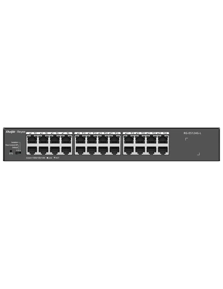 Reyee Switch Sobremesa - Carcasa Metal - Enrackable - 24 puertos RJ45