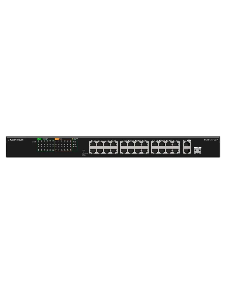 Reyee Switch PoE Sobremesa - 24 Puertos RJ45 + 1 Uplink RJ45 + 1 SFP C