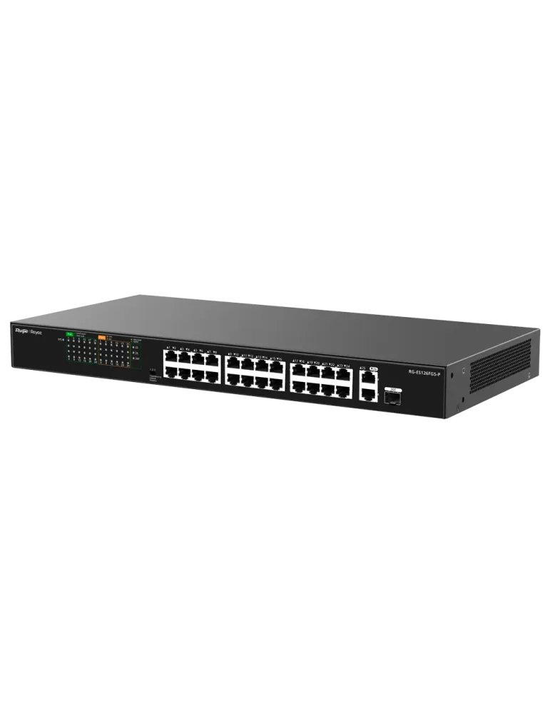 Reyee Switch PoE Sobremesa - 24 Puertos RJ45 + 1 Uplink RJ45 + 1 SFP C