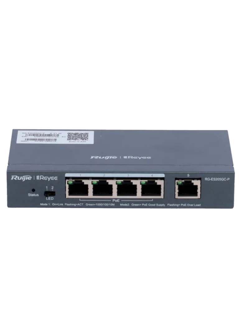 Reyee Switch PoE Cloud Gestionable - 4 puertos PoE 802.3af/at + 1 Upli