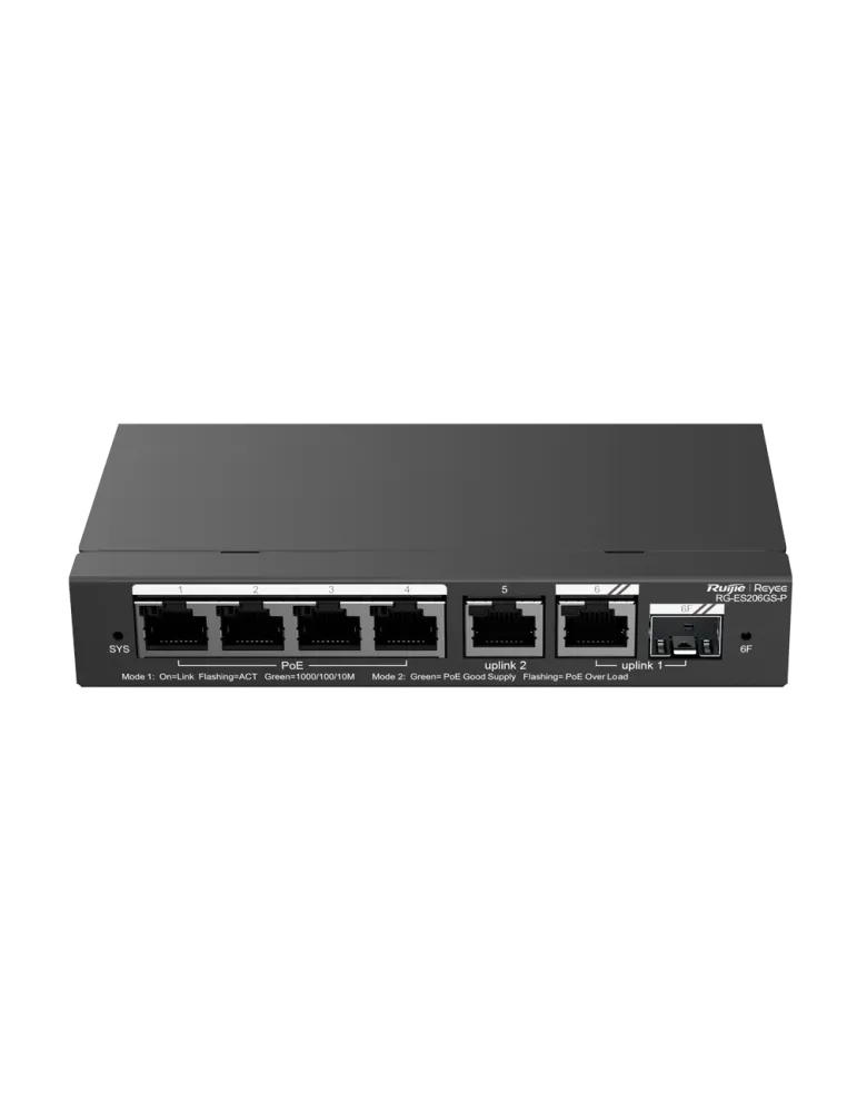 Reyee Switch PoE Cloud - 4 Puertos PoE + 2 Puertos Rj45 + 1 SFP Combo