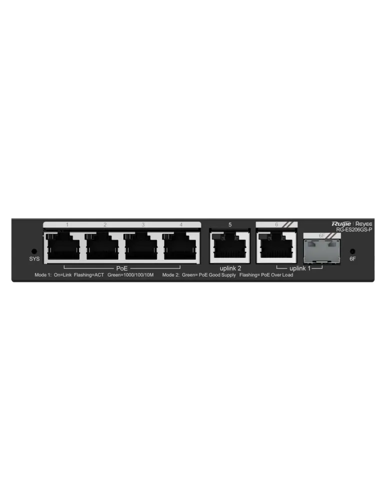 Reyee Switch PoE Cloud - 4 Puertos PoE + 2 Puertos Rj45 + 1 SFP Combo