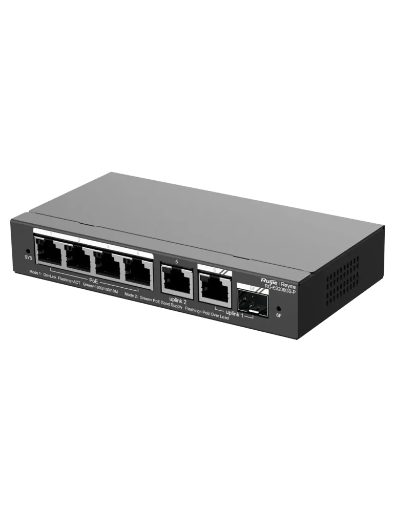 Reyee Switch PoE Cloud - 4 Puertos PoE + 2 Puertos Rj45 + 1 SFP Combo