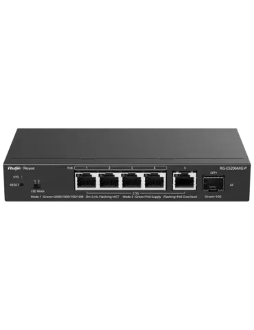 Reyee Switch PoE Cloud Capa 2 - 5 puertos PoE MultiGigabit y 10Gbps SF