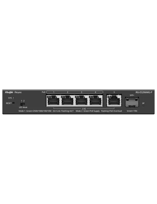 Reyee Switch PoE Cloud Capa 2 - 5 puertos PoE MultiGigabit y 10Gbps SF