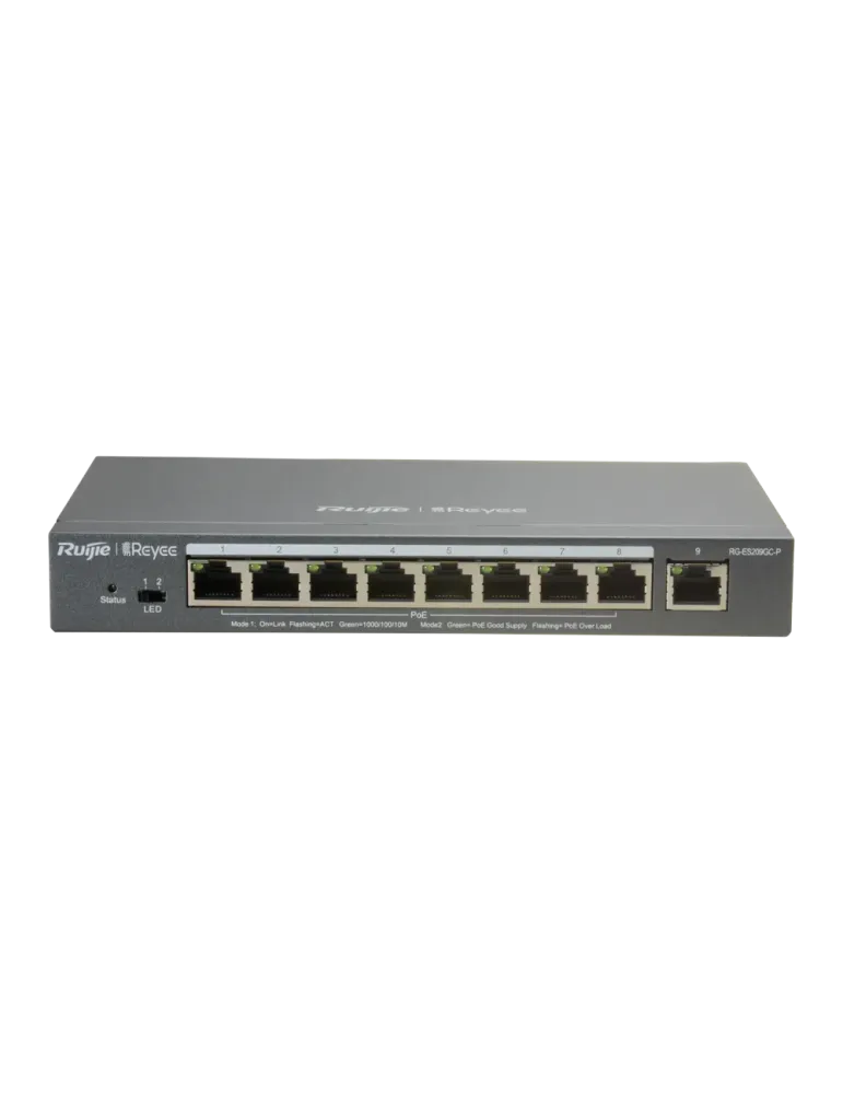 Reyee Switch PoE Cloud Gestionable - 8 puertos PoE 802.3af/at + 1 Upli