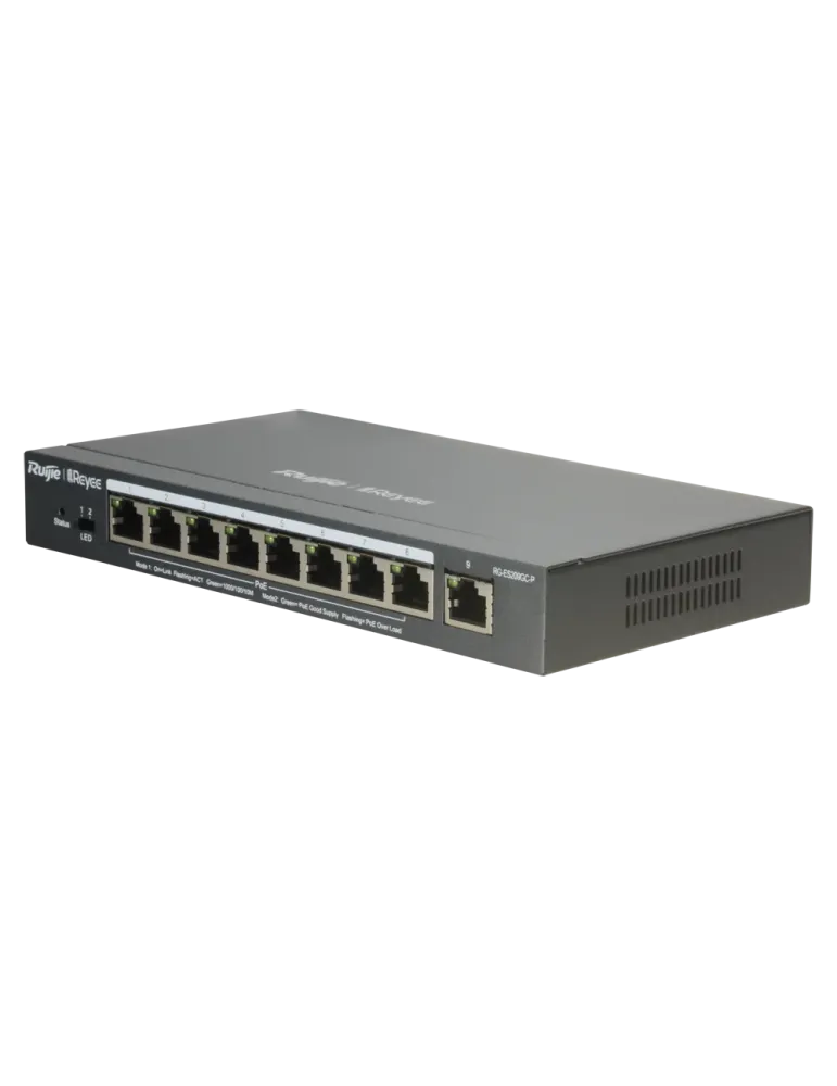 Reyee Switch PoE Cloud Gestionable - 8 puertos PoE 802.3af/at + 1 Upli