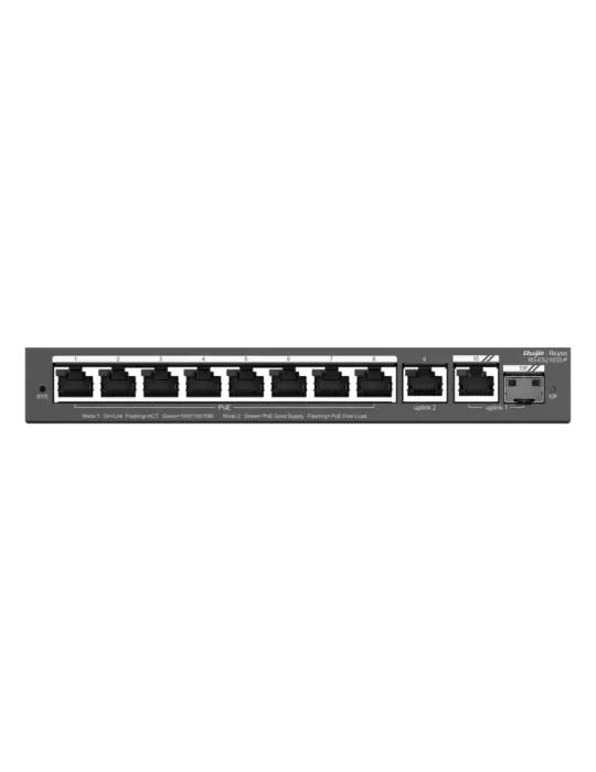 Reyee Switch PoE Cloud Gestionable - 8 puertos PoE + 2 Uplink RJ45 + 1