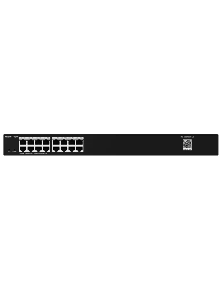 Reyee Switch Cloud - 16 puertos RJ45 Gigabit - Velocidad de puertos 10