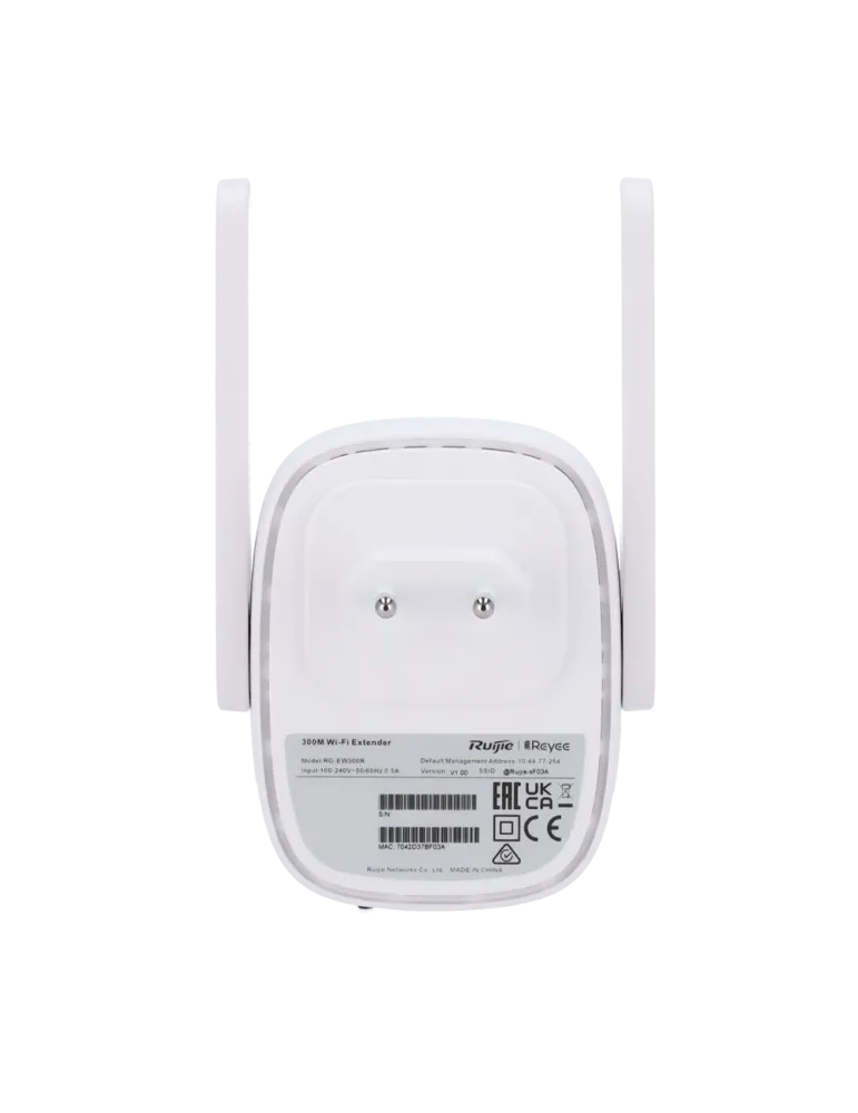 Reyee Wi-Fi Extender - 1 Puerto RJ45 10/100Mbps - Wi-Fi 4 2x2 Banda 2.