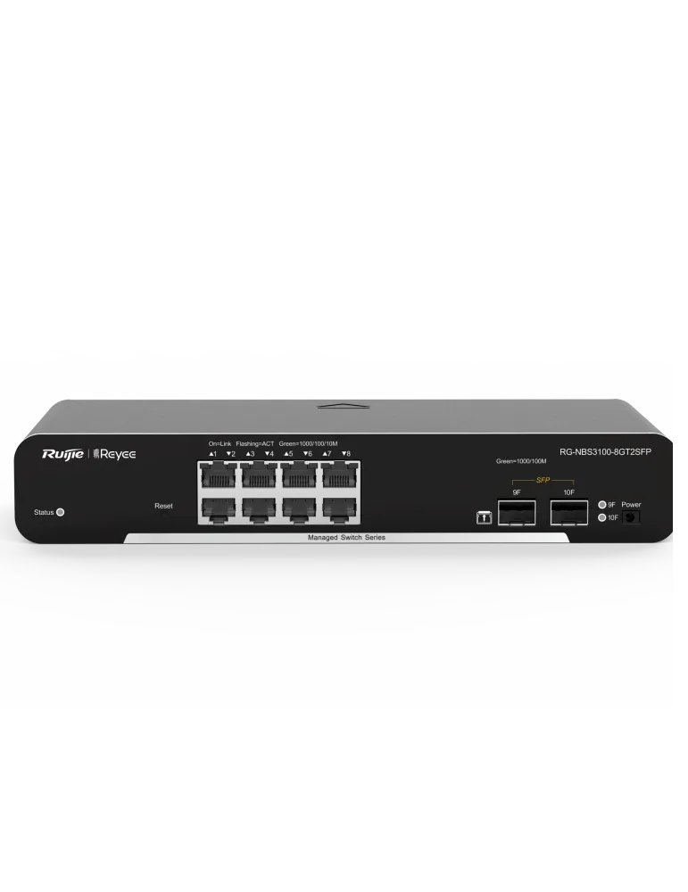 Reyee Switch Cloud Capa 2 - 8 puertos Gigabit+ 2 SFP Gigabit - Velocid
