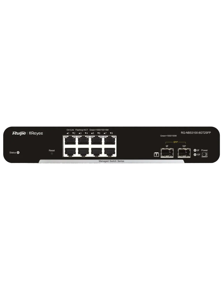 Reyee Switch Cloud Capa 2 - 8 puertos Gigabit+ 2 SFP Gigabit - Velocid