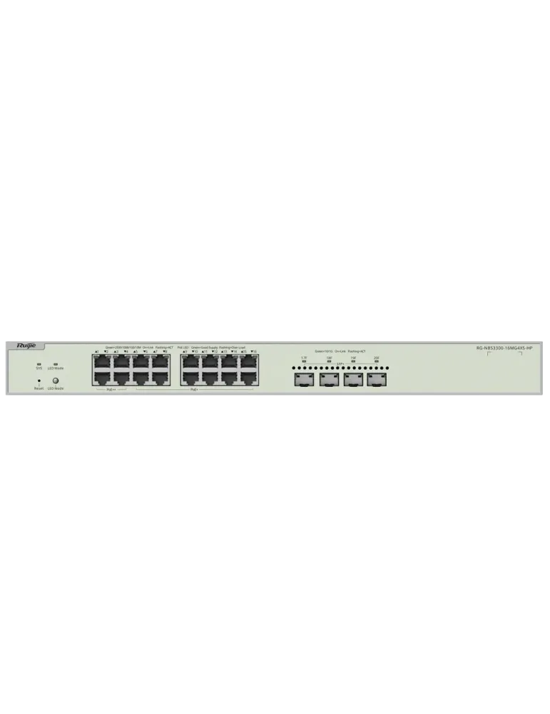 Reyee Switch PoE Cloud Capa 2 - 16 puertos PoE MultiGigabit+ 4 10Gbps