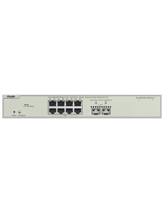 Reyee Switch PoE Cloud Capa 2 - 8 puertos PoE MultiGigabit+ 2 10Gbps S