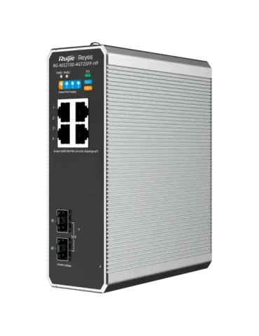 Reyee Switch Industrial PoE Cloud Capa 2 - 4 puertos RJ45 Gigabit + 2