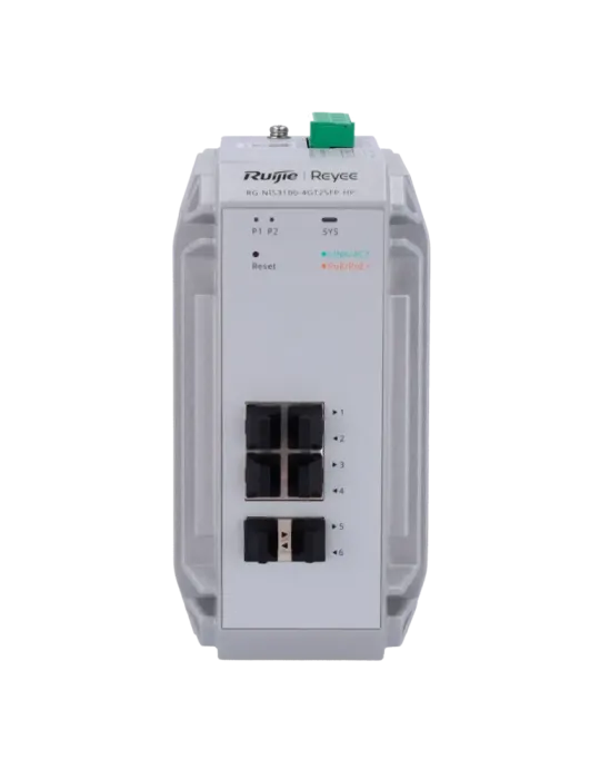 Reyee Switch Industrial PoE Cloud Capa 2 - 4 puertos PoE+ Gigabit + 2