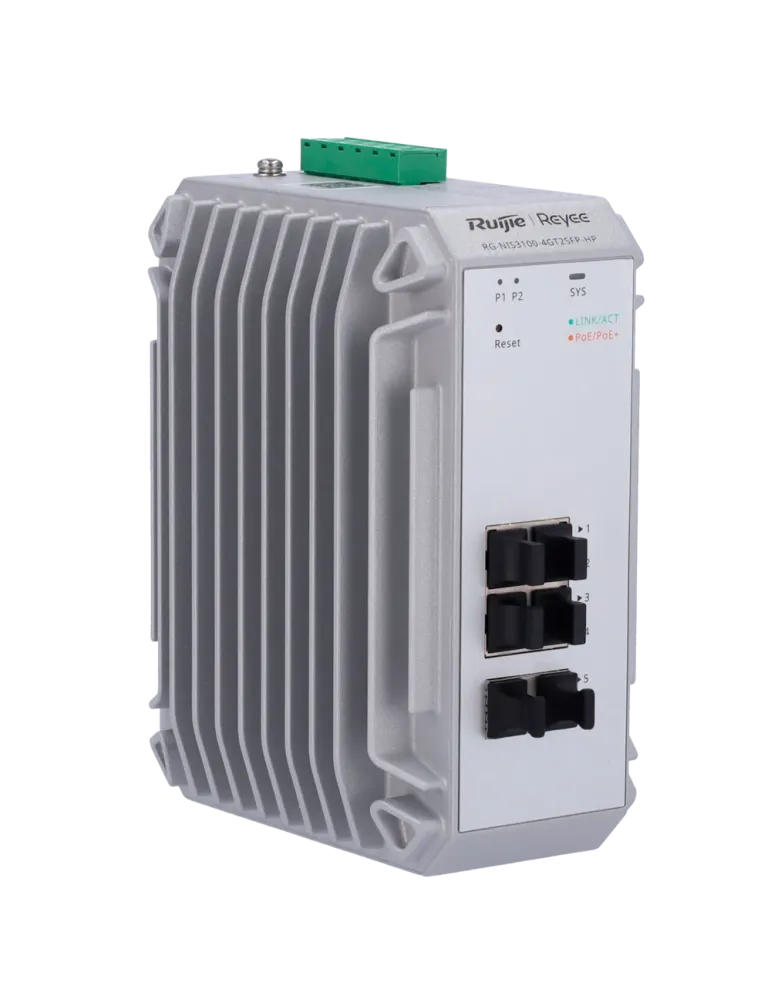 Reyee Switch Industrial PoE Cloud Capa 2 - 4 puertos PoE+ Gigabit + 2