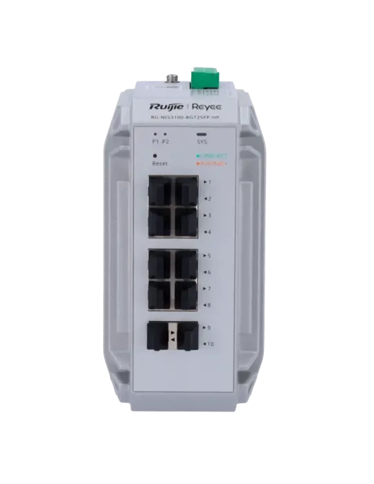 Reyee Switch Industrial PoE Cloud Capa 2 - 8 puertos PoE+ Gigabit + 2