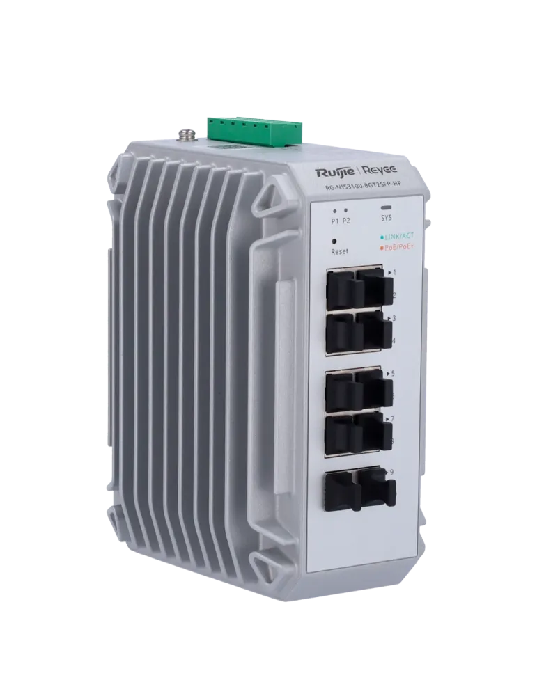 Reyee Switch Industrial PoE Cloud Capa 2 - 8 puertos PoE+ Gigabit + 2
