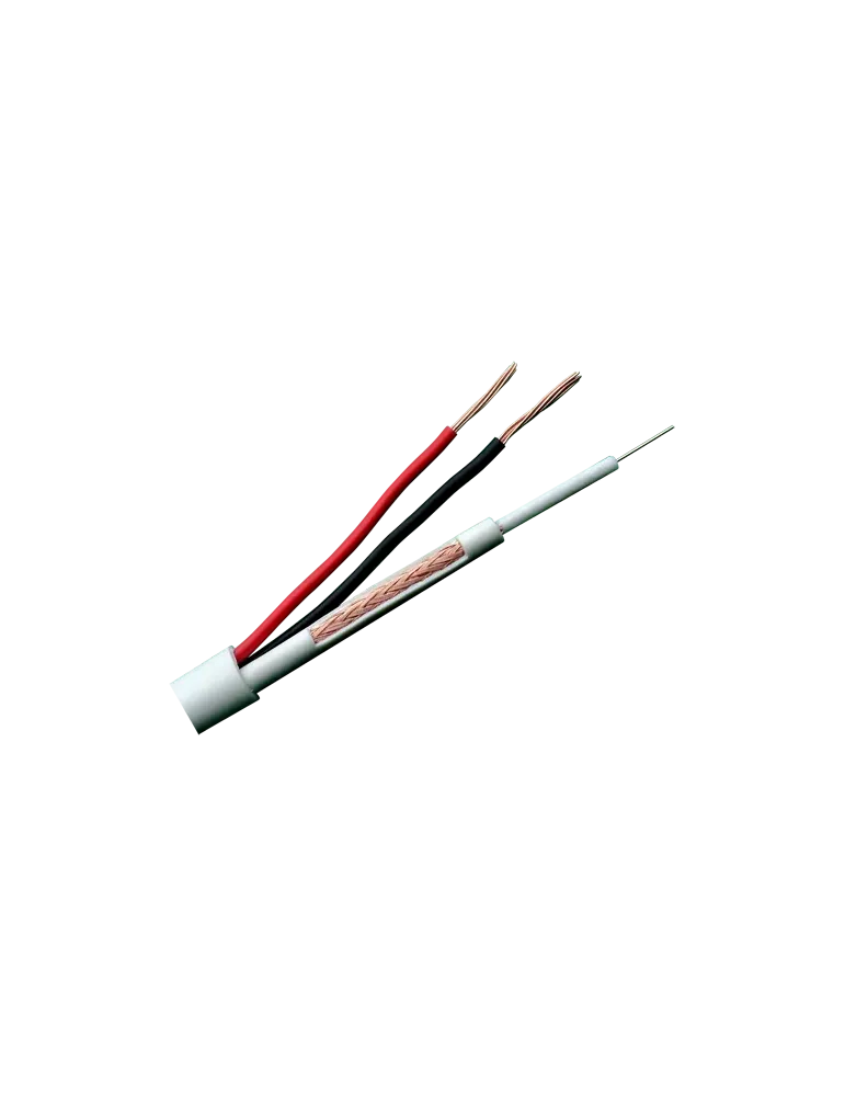 MARCA BLANCA Cable Combinado - Micro RG59 + alimentación - Rollo de 30
