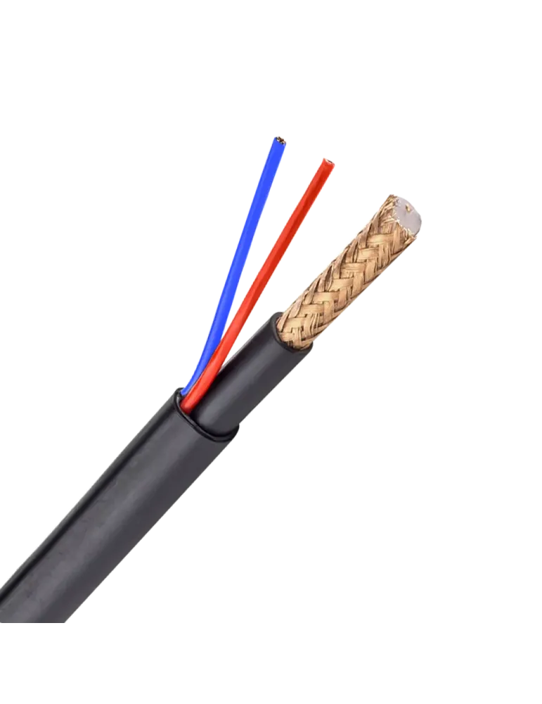 MARCA BLANCA Cable Combinado - Micro RG59 + alimentación - Rollo de 30