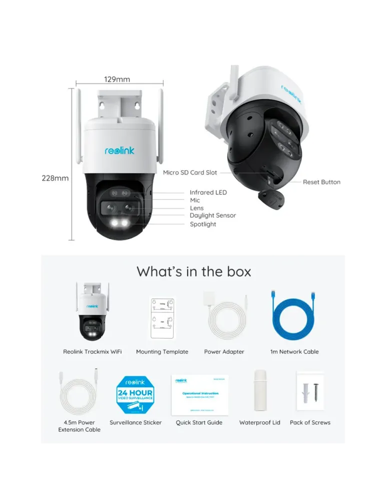 Reolink Camara Doble Lente a Batería - 8MP (3840 x 2160) / WiFi Dual -