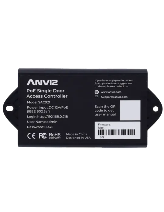 ANVIZ Controladora de acceso - Tarjeta o PIN - 1 puerta | Comunicación