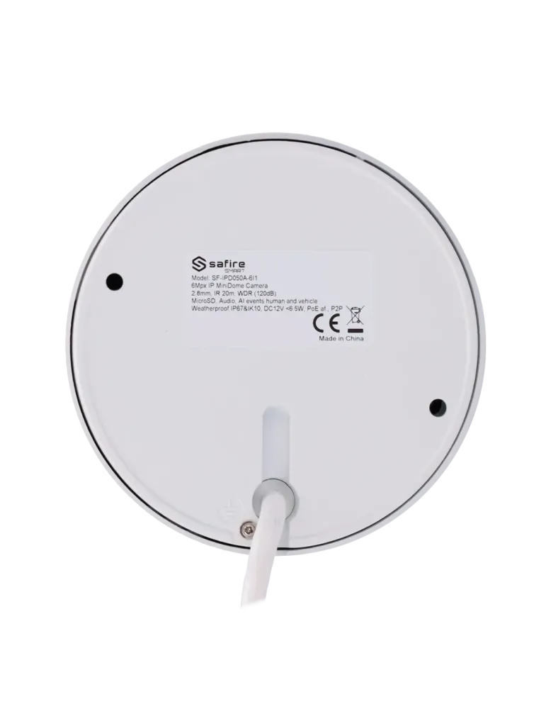 Safire Smart - Cámara MiniDomo IP gama I1 AI Avanzada - Resolución 6 M
