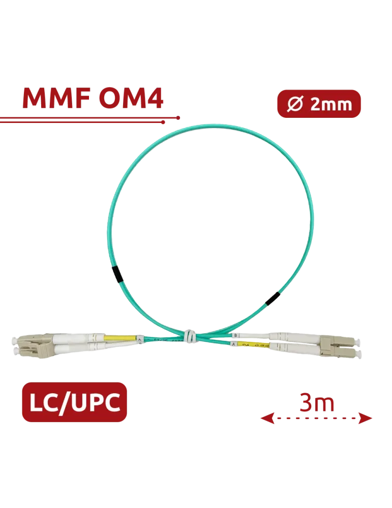 SAFIRE Cable de conexión de fibra óptica - Fibra multimodo OM4 - Conec