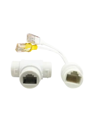 SAFIRE Combinador y separador PoE RJ45 - Para cámaras IP - Color blanc