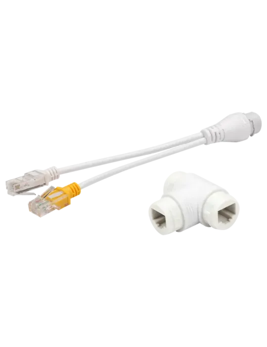 SAFIRE Combinador y separador PoE RJ45 - Para cámaras IP - Color blanc