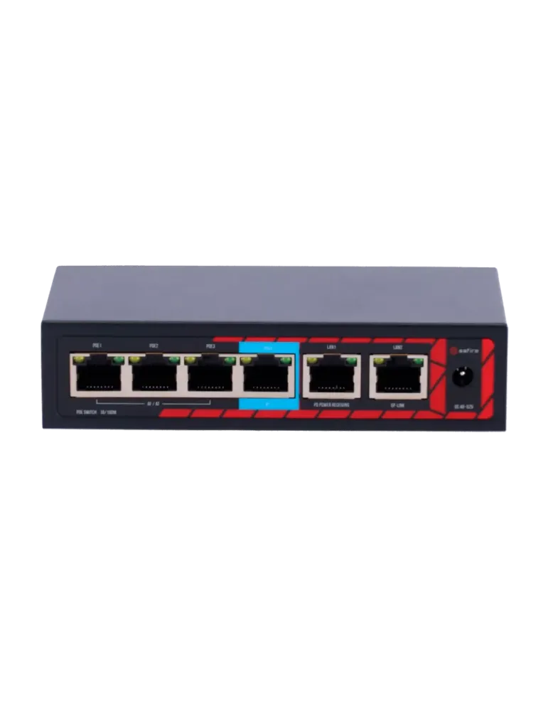Safire Indoor Hi-PoE Extender Switch - Amplía alcance alimentación PoE