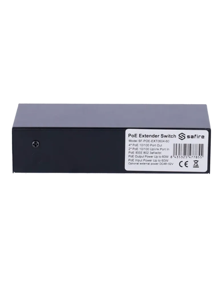 Safire Indoor Hi-PoE Extender Switch - Amplía alcance alimentación PoE