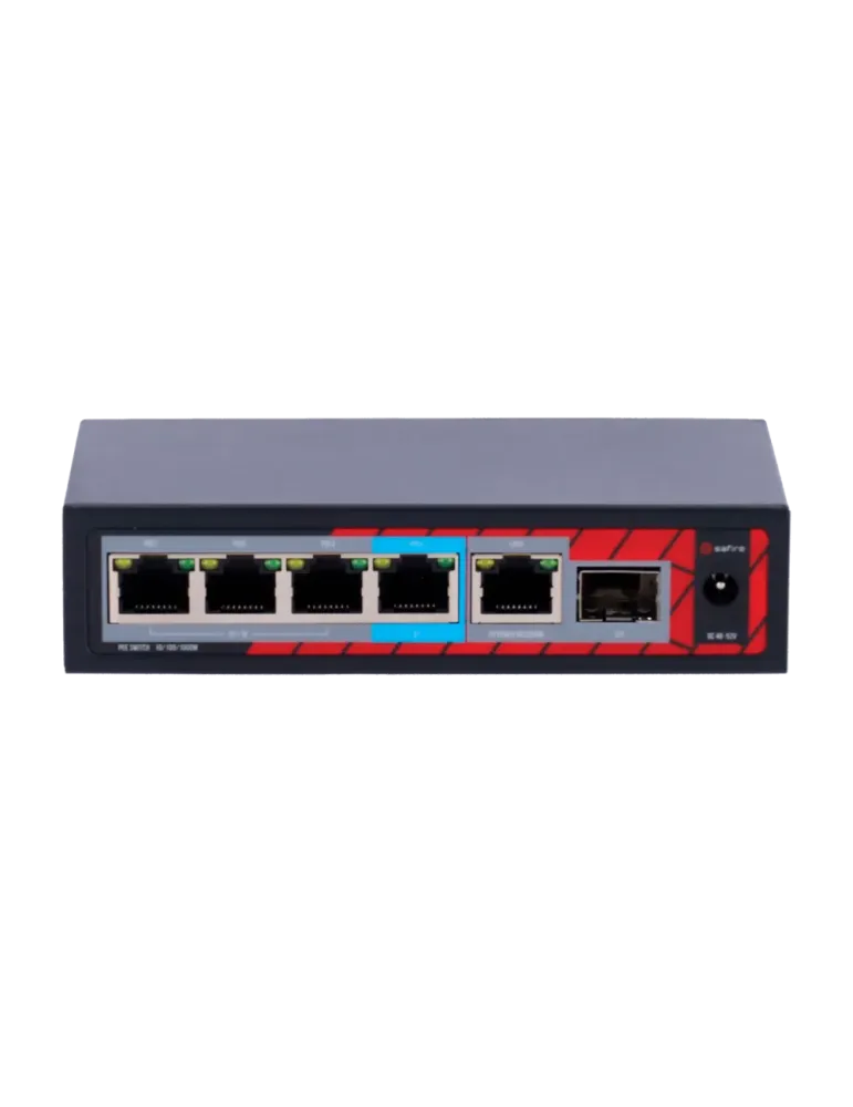 Safire Indoor POE extender Switch - Amplía alcance alimentación POE -