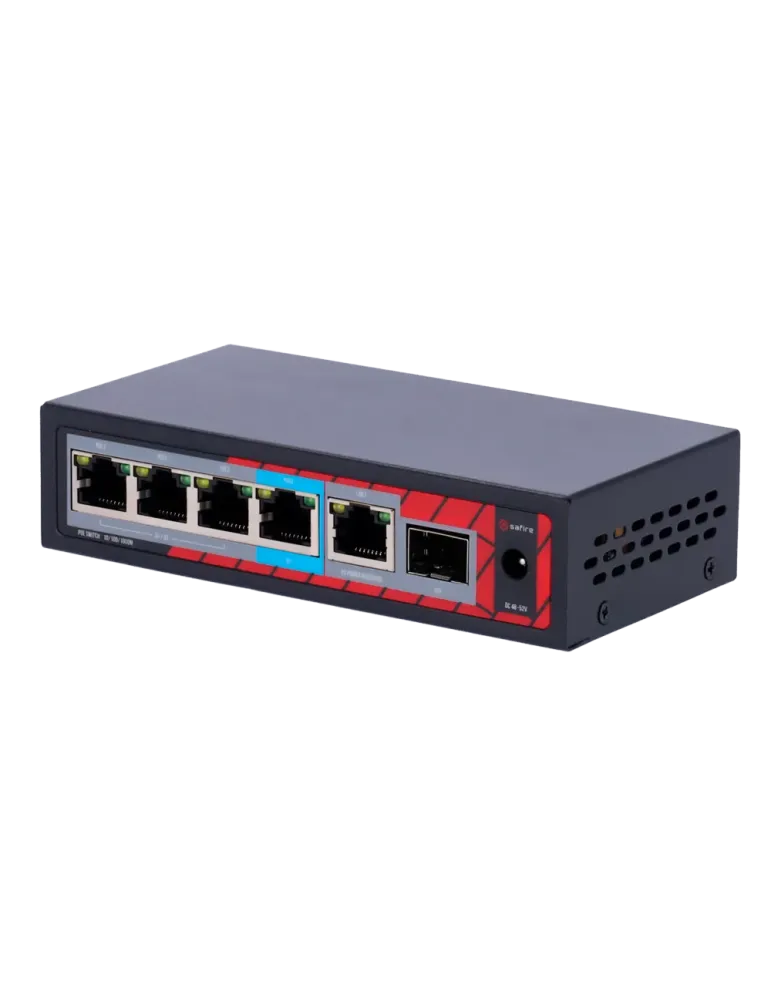 Safire Indoor POE extender Switch - Amplía alcance alimentación POE -