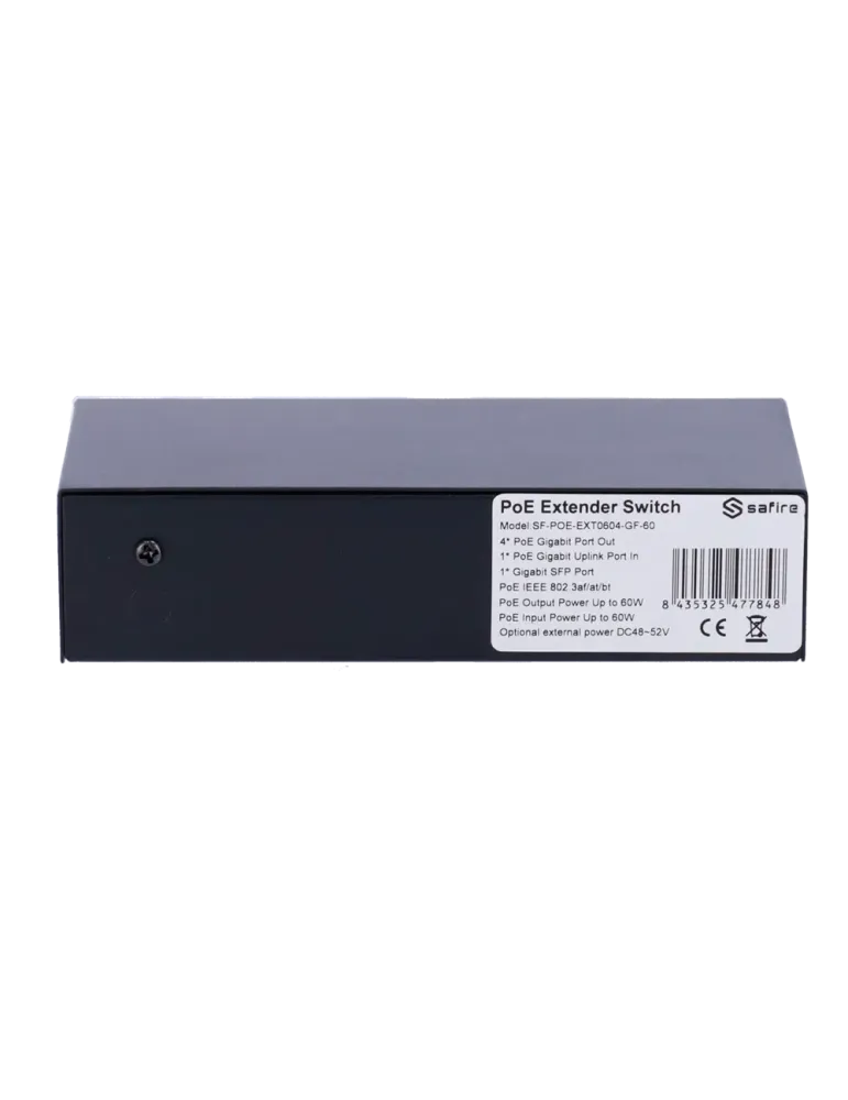 Safire Indoor POE extender Switch - Amplía alcance alimentación POE -
