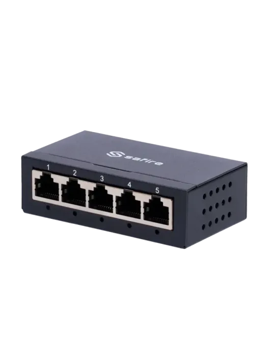 SAFIRE Switch de sobremesa - 5 puertos Gigabit - Velocidad 10/100/1000