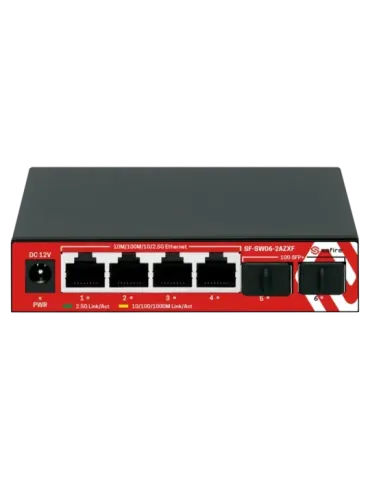SAFIRE Switch Multigagibit 2,5Gbps - 4 puertos + 2 Uplink SFP 10G - Ve