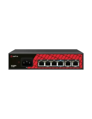 Safire Switch Hi-PoE - 4 puertos PoE + 2 Uplink RJ45 - Velocidad de pu