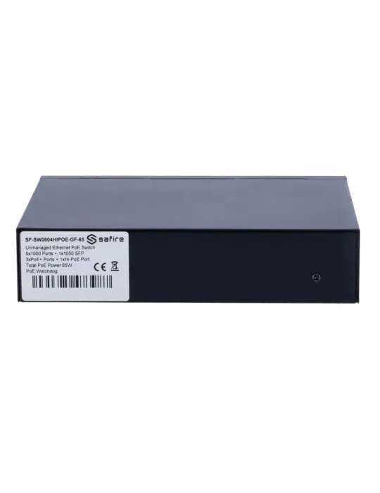 Safire Switch Hi-PoE - 4 puertos PoE + 1 Uplink RJ45 + 1 Uplink SFP -