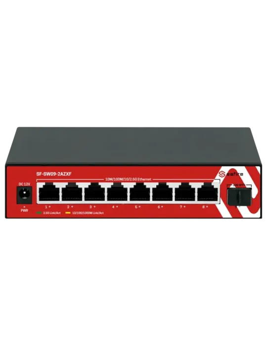SAFIRE Switch Multigagibit 2,5Gbps - 8 puertos + 1 Uplink SFP 10G - Ve