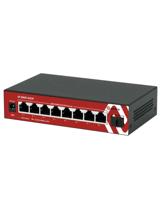 SAFIRE Switch Multigagibit 2,5Gbps - 8 puertos + 1 Uplink SFP 10G - Ve