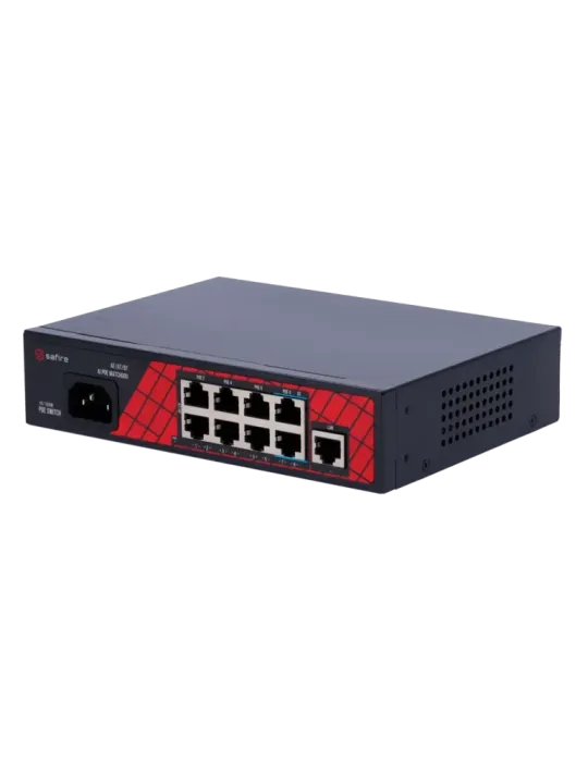Safire Switch Hi-PoE - 8 puertos PoE + 1 Uplink RJ45 - Velocidad de pu